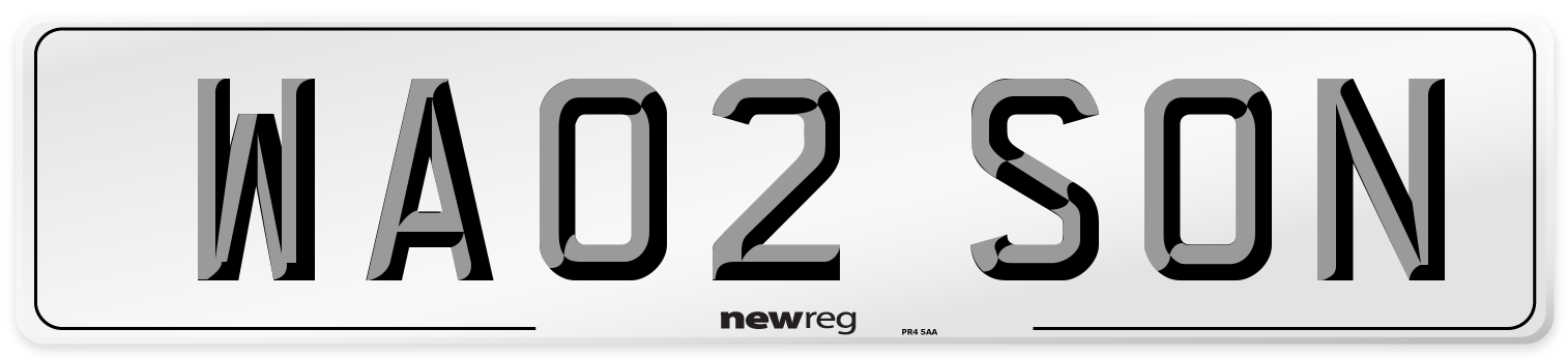WA02 SON Number Plate from New Reg